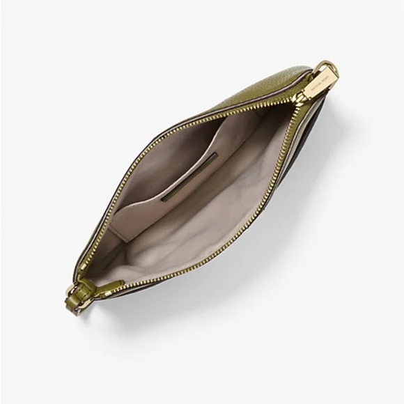 Michael Kors Olive Green Leather Wristlet Clutch with Gold Hardware - Picture 2 of 2